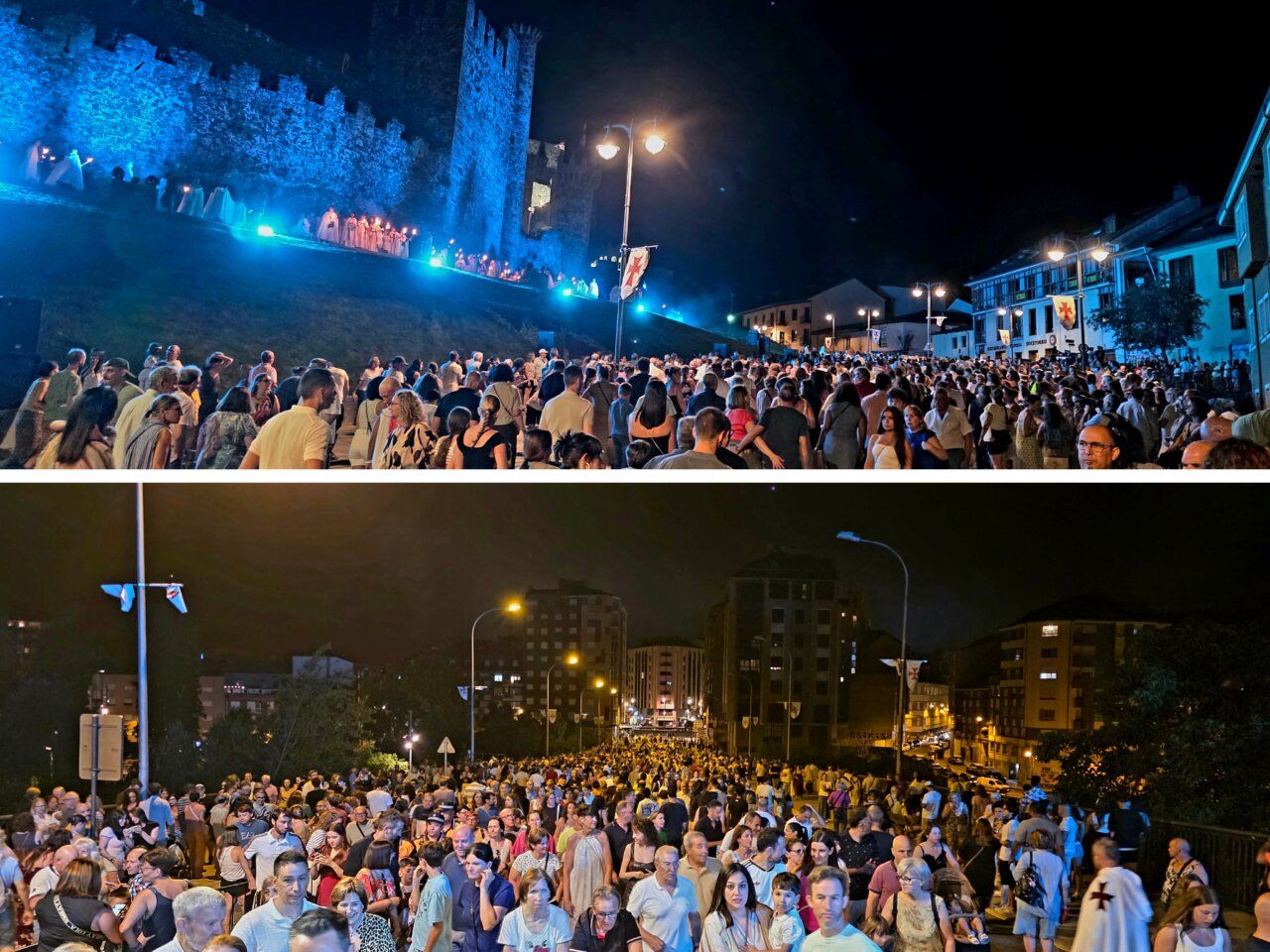 Multitud de personas en la Noche Templaria en Ponferrada