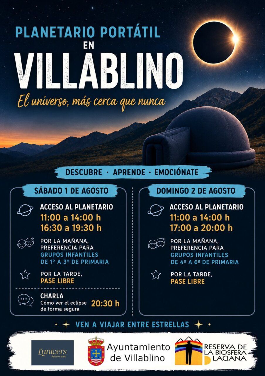 Planetario portátil en Villablino durante un evento astronómico
