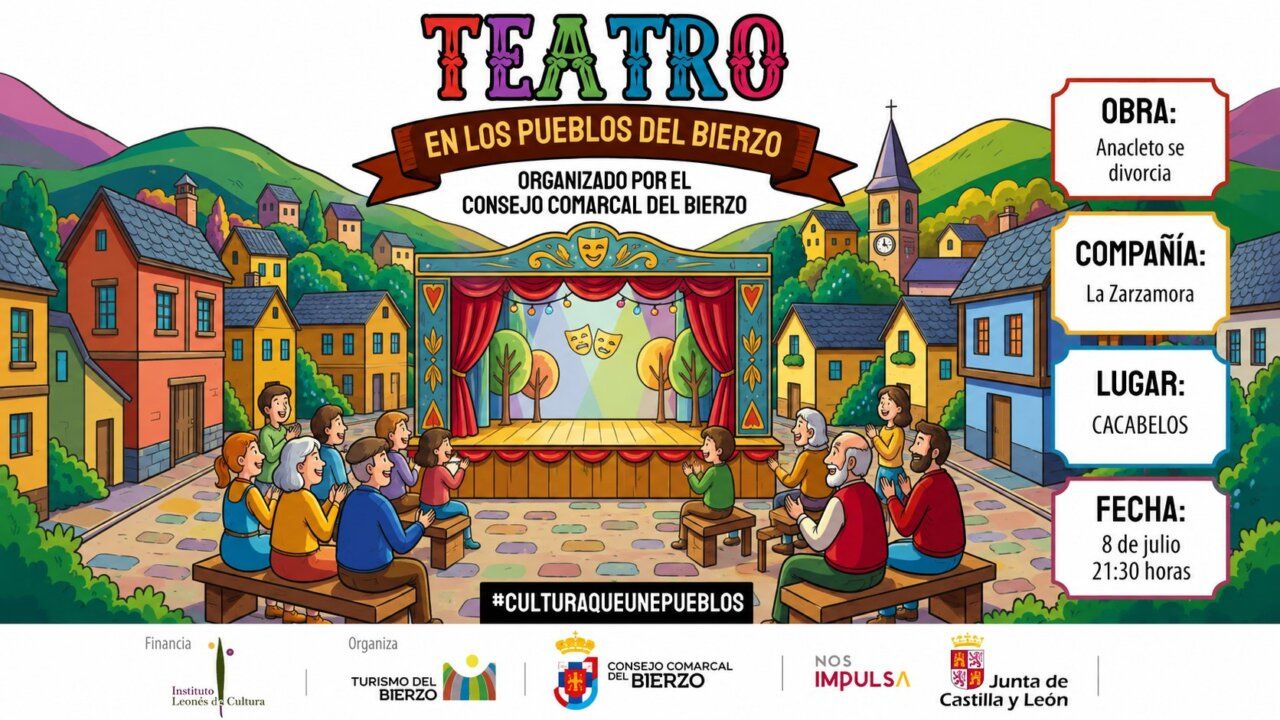 Representación teatral de Anacleto se divorcia en Cacabelos