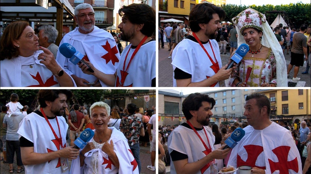 Turistas disfrutando de la Noche Templaria en Ponferrada
