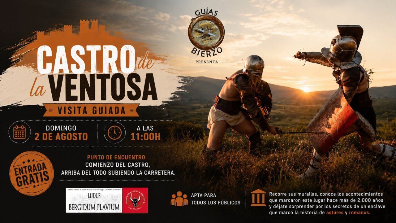 Guerreros romanos en el Castro de la Ventosa durante una visita guiada
