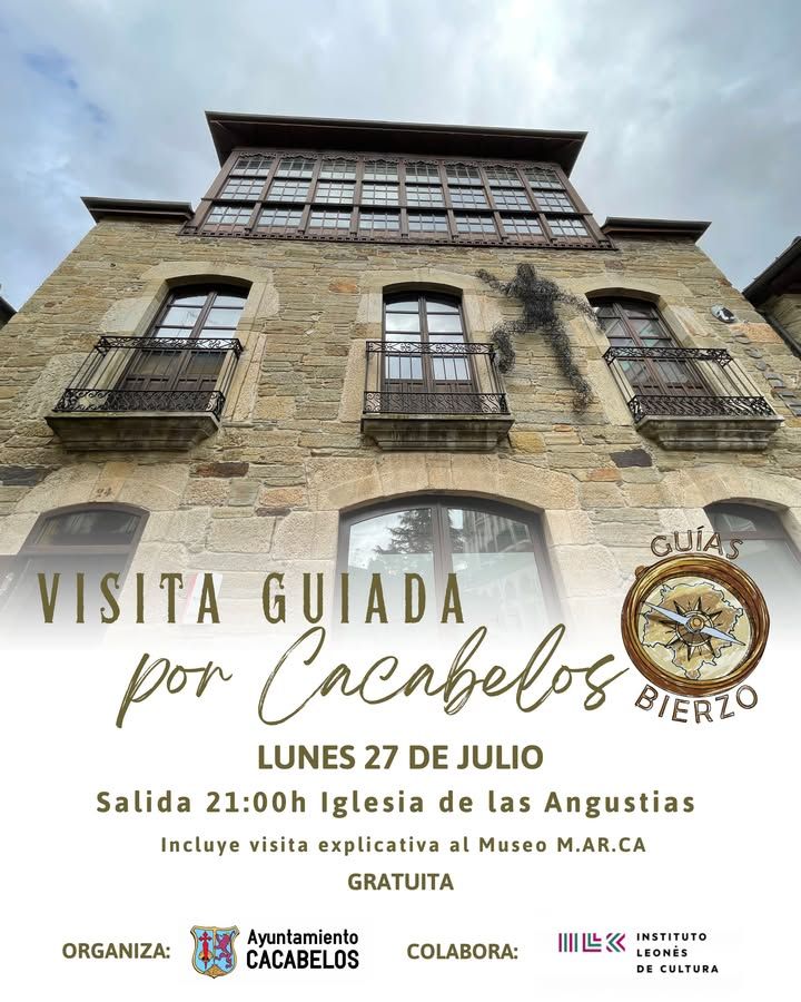Edificio con ventanas y decoración en Cacabelos durante visita guiada