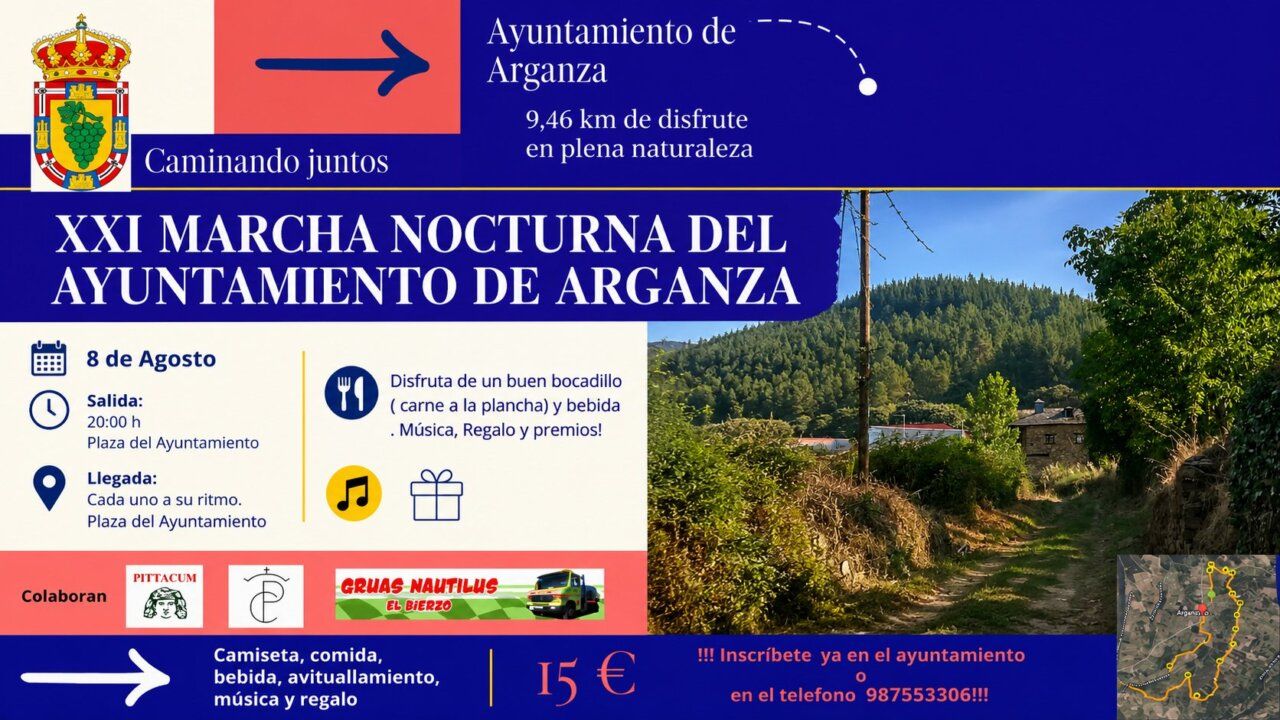 Cartel de la XXI Marcha Nocturna del Ayuntamiento de Arganza