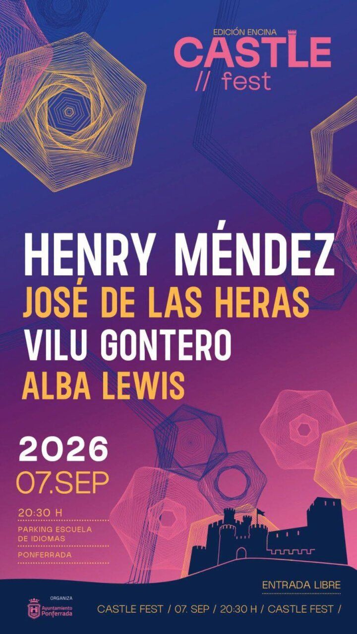 Cartel del Castle Fest 2026 en Ponferrada con artistas y fechas