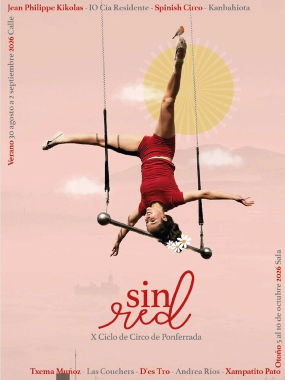 Mujer realizando acrobacias en un espectáculo de circo en Ponferrada