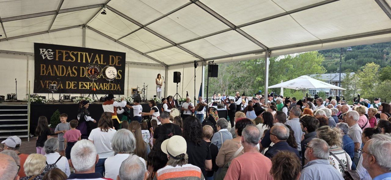 Multitud disfrutando del Festival de Gaitas en Vega de Espinareda