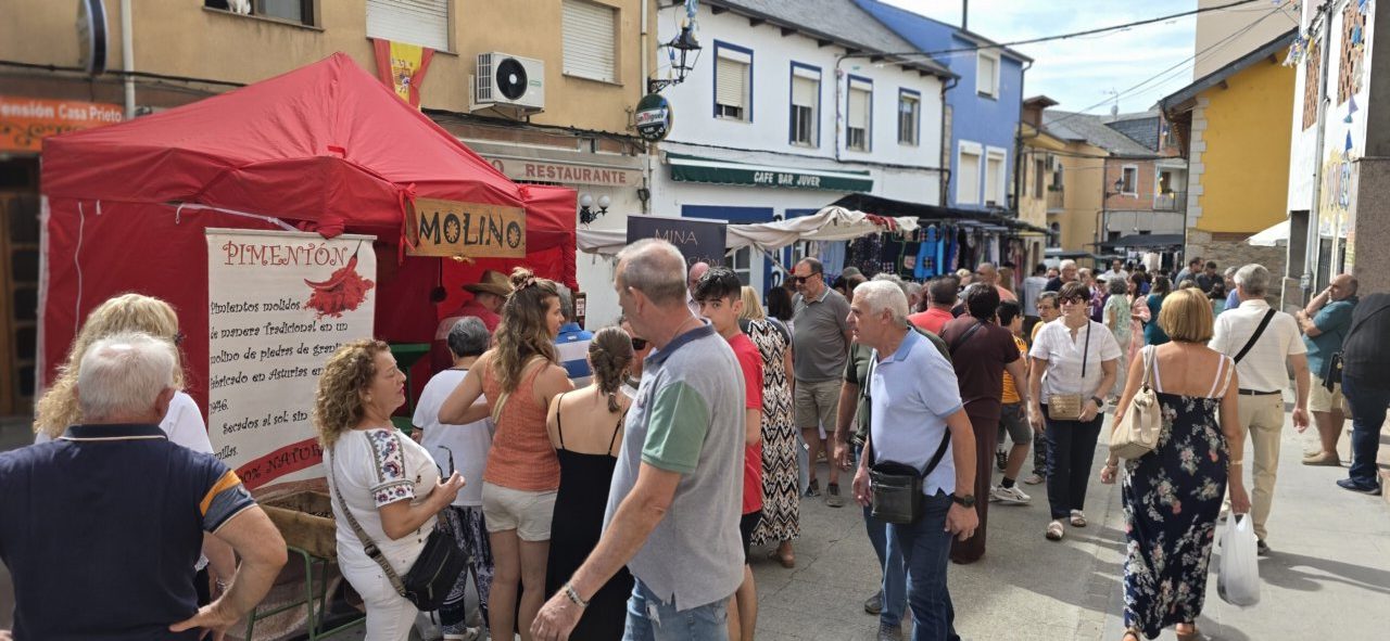 Multitud de personas en la Feria del Ajo de San Miguel de las Dueñas