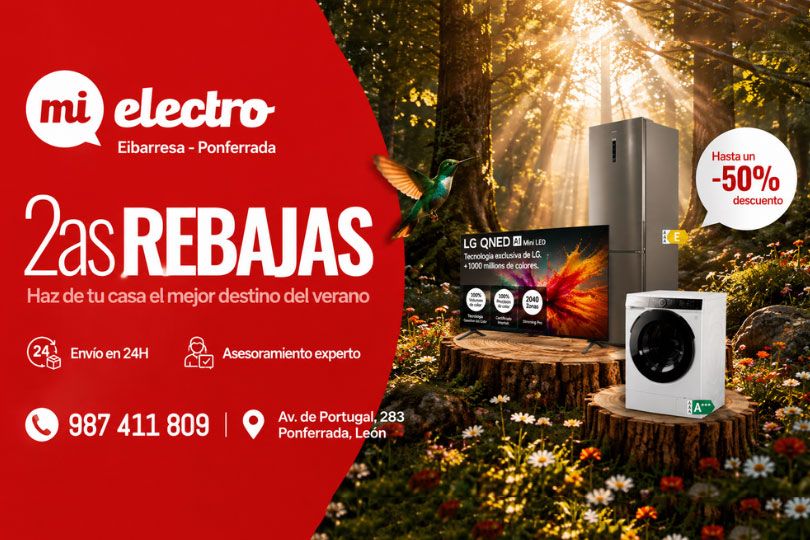 Banner de promociones de electrodomésticos en Eibarresa, Ponferrada