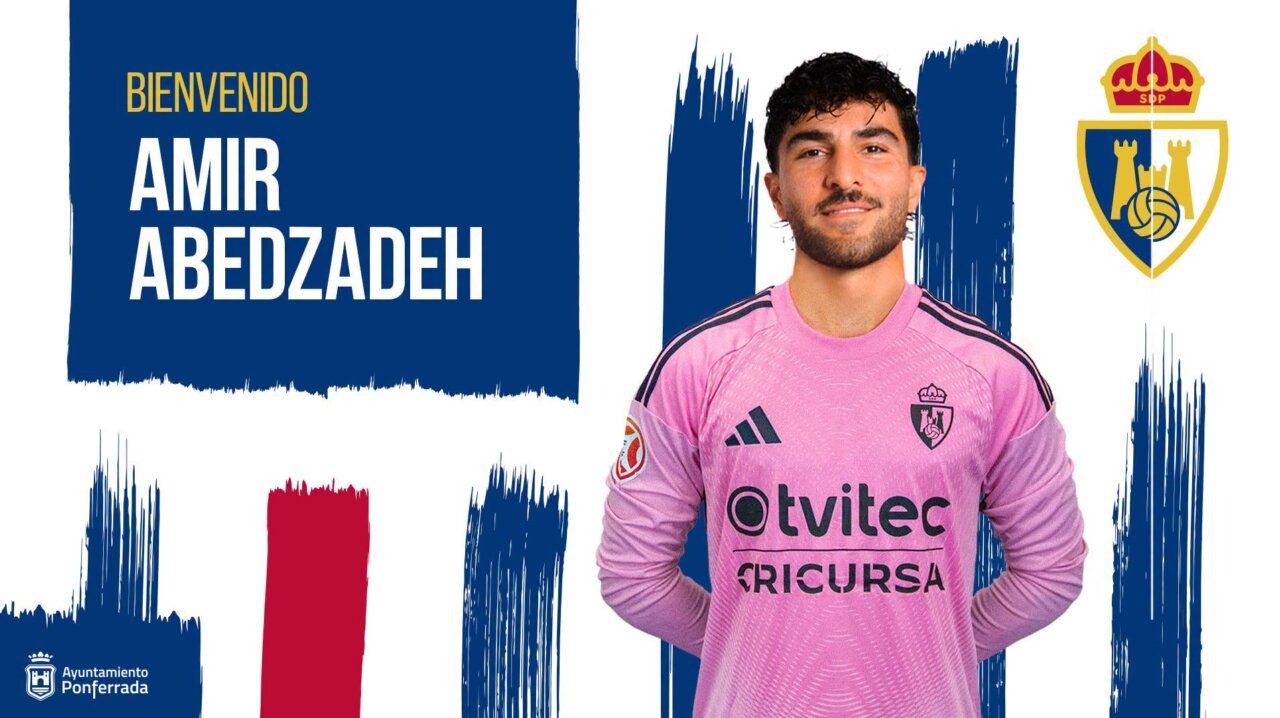 Amir Abedzadeh en uniforme de portero de la SD Ponferradina