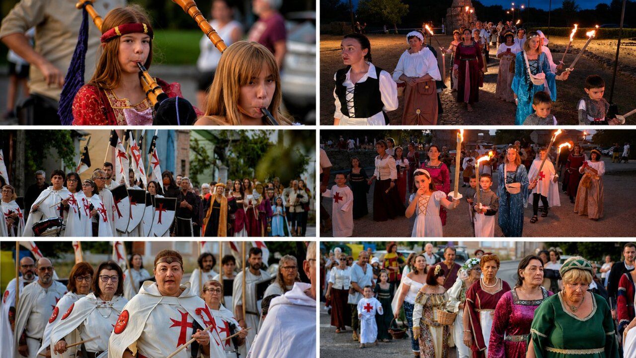 Participantes en el recorrido teatralizado del Camino del Abad en Carracedo del Monasterio