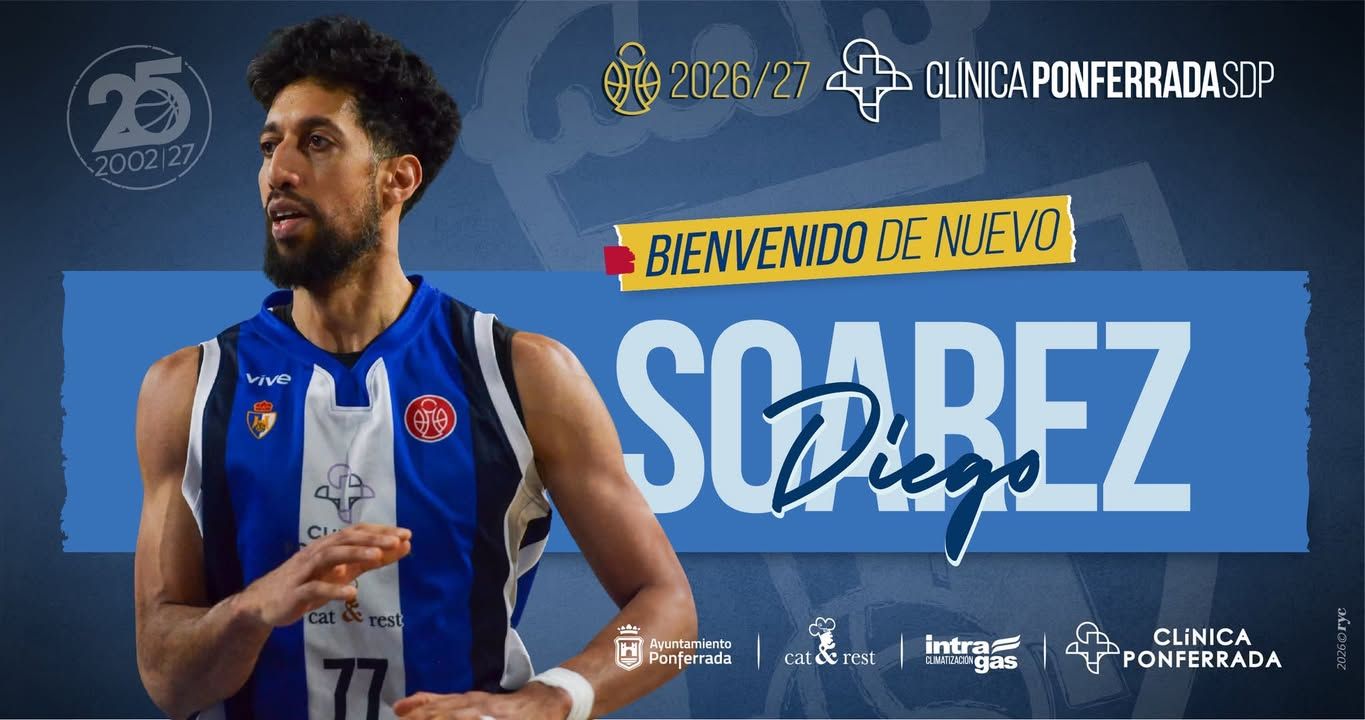 Diego Soarez en la presentación como nuevo jugador del Clínica Ponferrada SDP