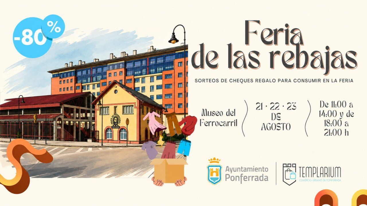 Cartel de la Feria de las Rebajas en Ponferrada con descuentos