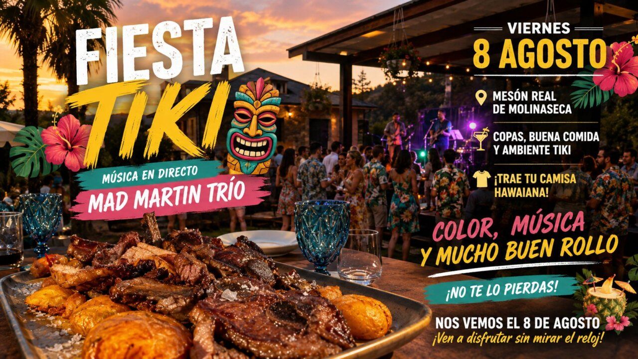 Fiesta Tiki en el Mesón Real con música y comida