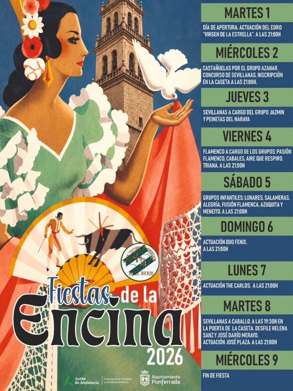Cartel de las Fiestas de La Encina 2026 en Ponferrada
