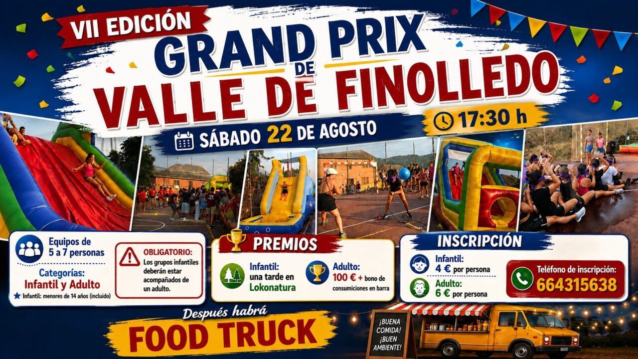 Cartel del VII Grand Prix del Valle de Finolledo con actividades y premios