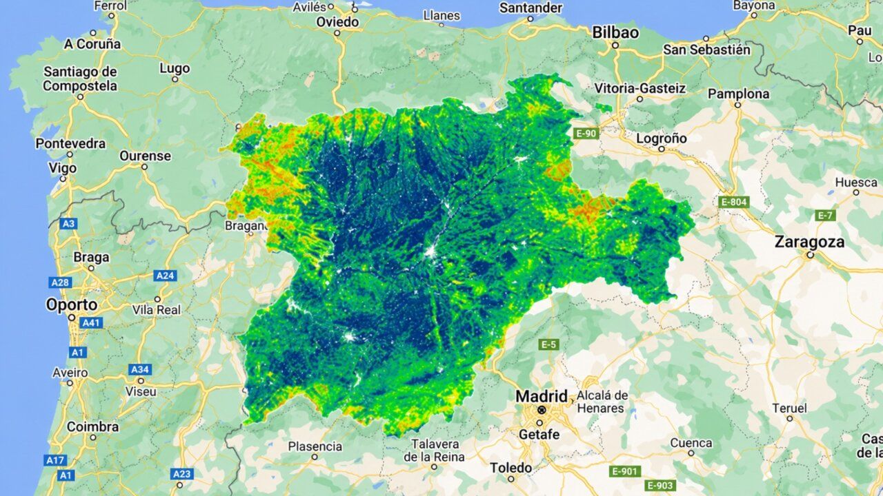 Mapa de predicción de riesgo de incendios en Castilla y León