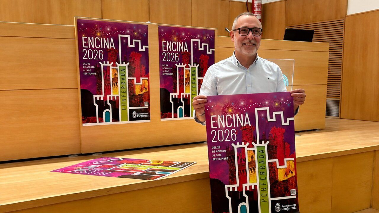 Presentación del cartel de las fiestas de La Encina 2026 en Ponferrada.