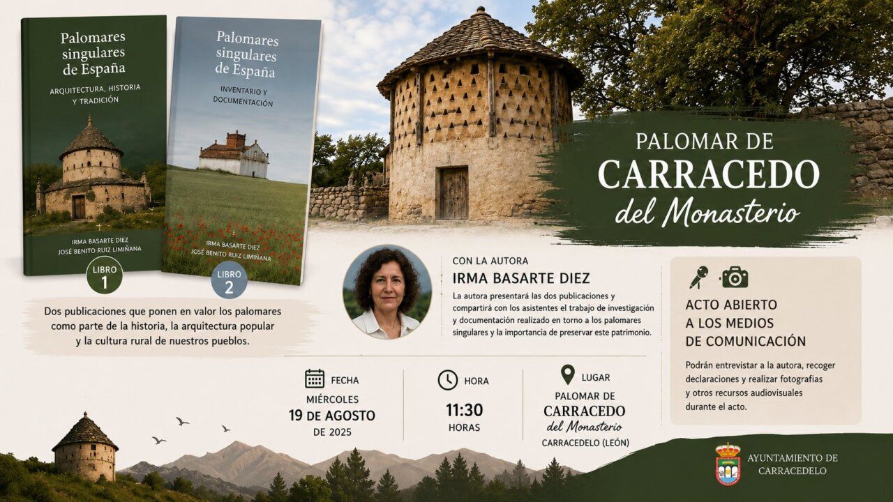 Presentación de libros sobre palomares en Carracedo del Monasterio
