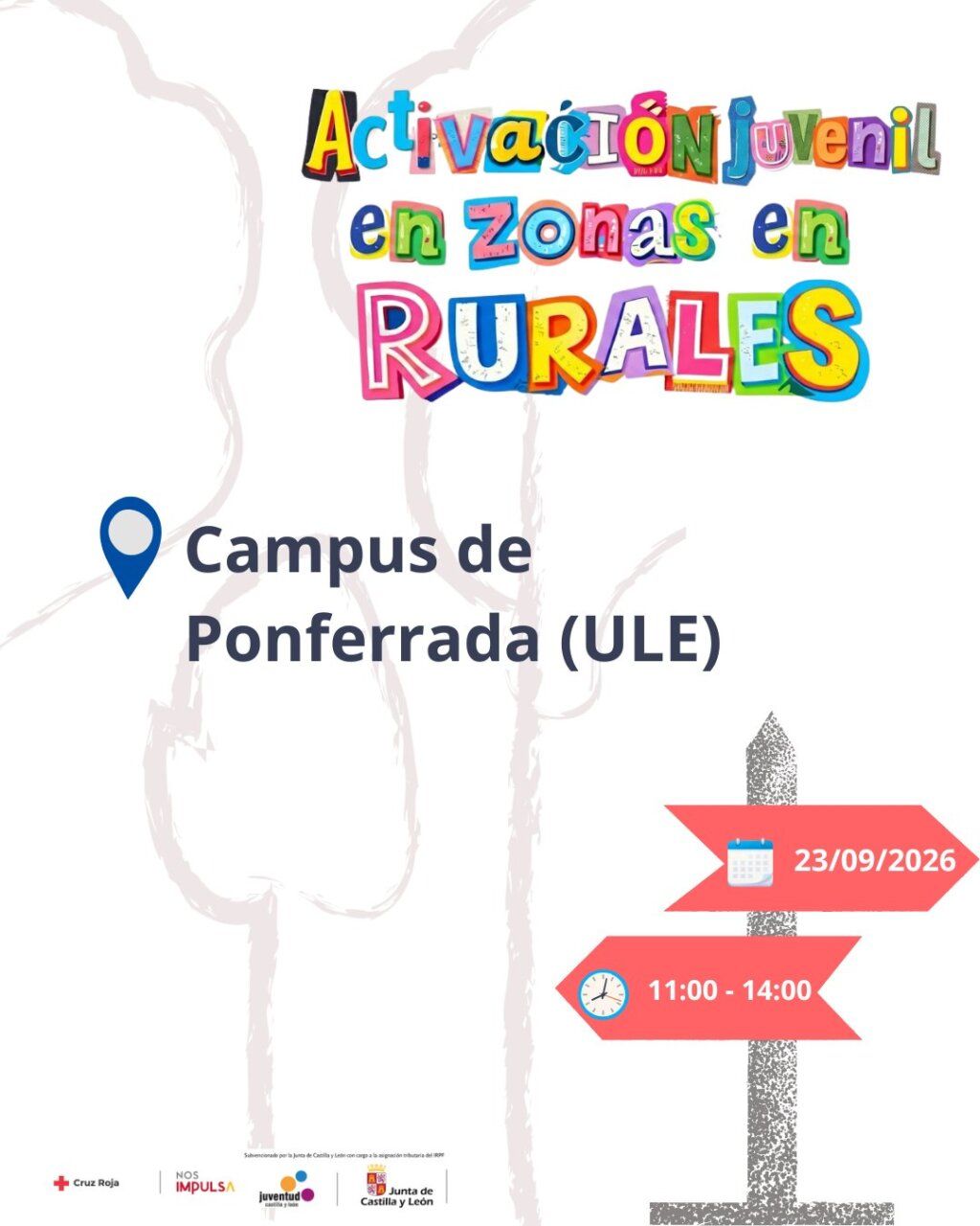 Cartel de actividades de voluntariado juvenil en Ponferrada