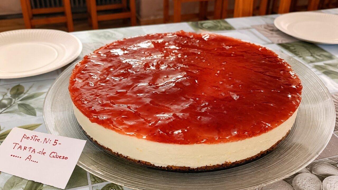 Tarta de queso presentada en concurso de postres en Camponaraya