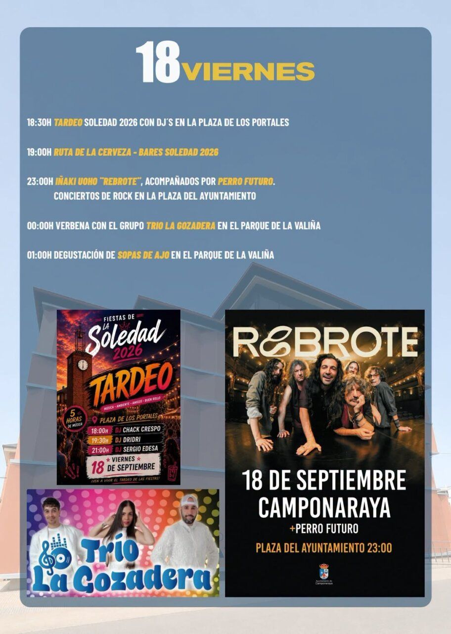 Cartel de las Fiestas de La Soledad 2026 en Camponaraya