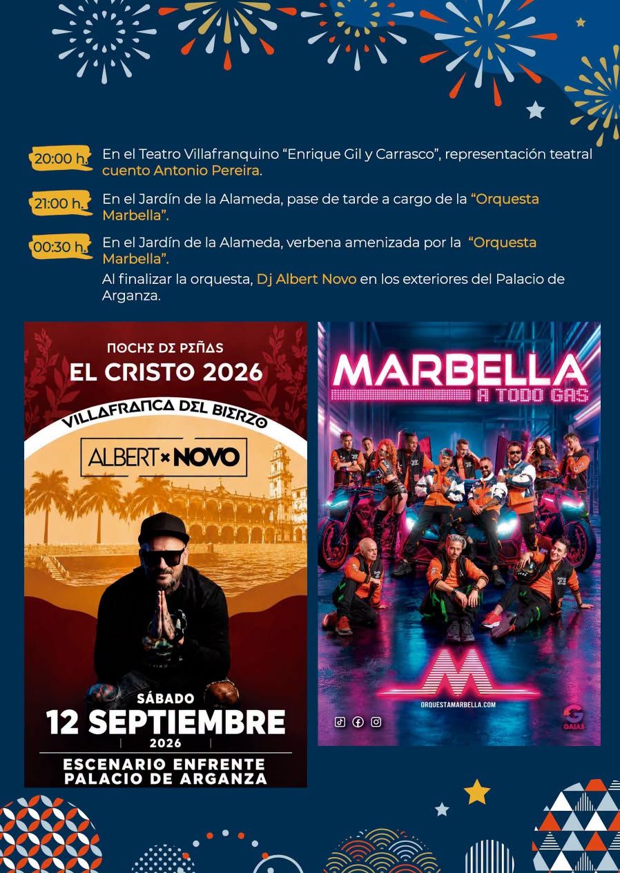 Cartel de las fiestas de Villafranca del Bierzo en honor al Santísimo Cristo de la Esperanza.