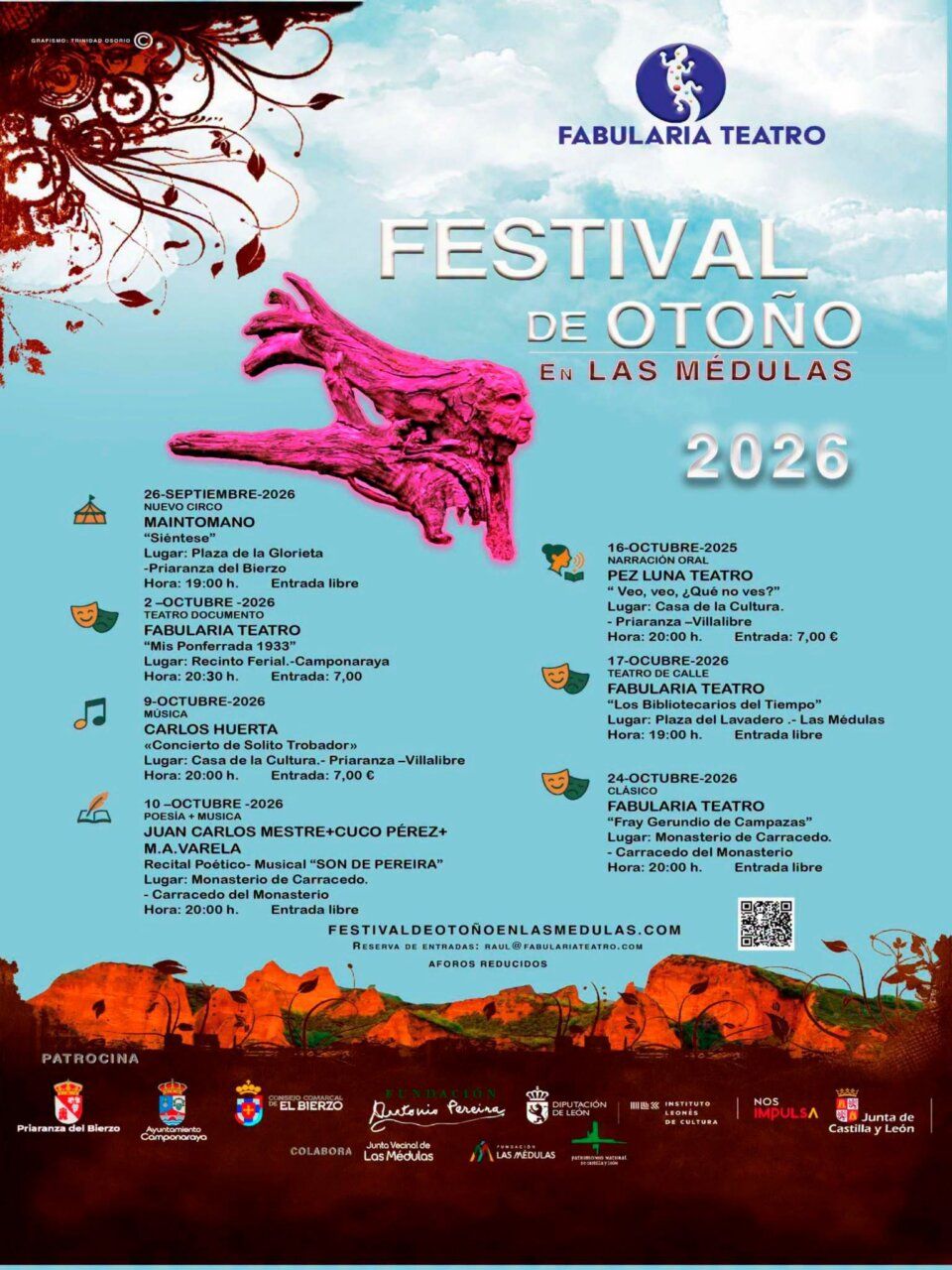 Cartel del Festival de Teatro de Otoño en Camponaraya con detalles de la obra.