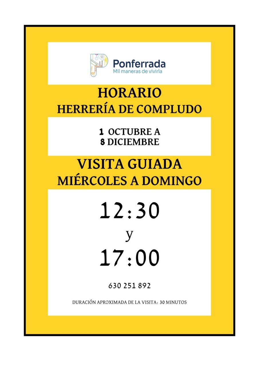 Horario de visita guiada en la Herrería de Compludo para otoño 2026