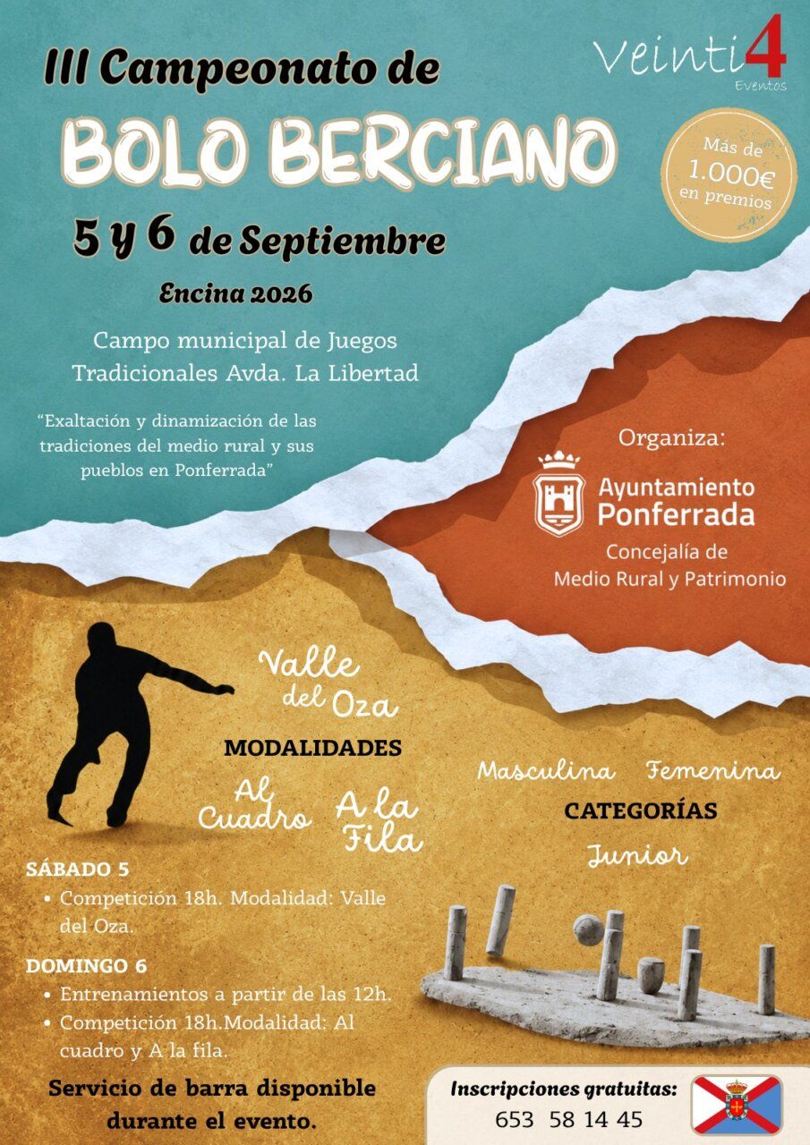 Cartel del III Campeonato de Bolo Berciano en Ponferrada