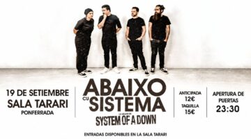 Tributo a System of a Down este sábado 19 de septiembre en la Sala Tarari de Ponferrada