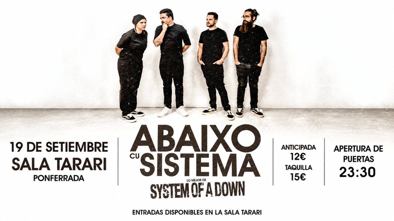 Cartel del tributo a System of a Down en Sala Tarari