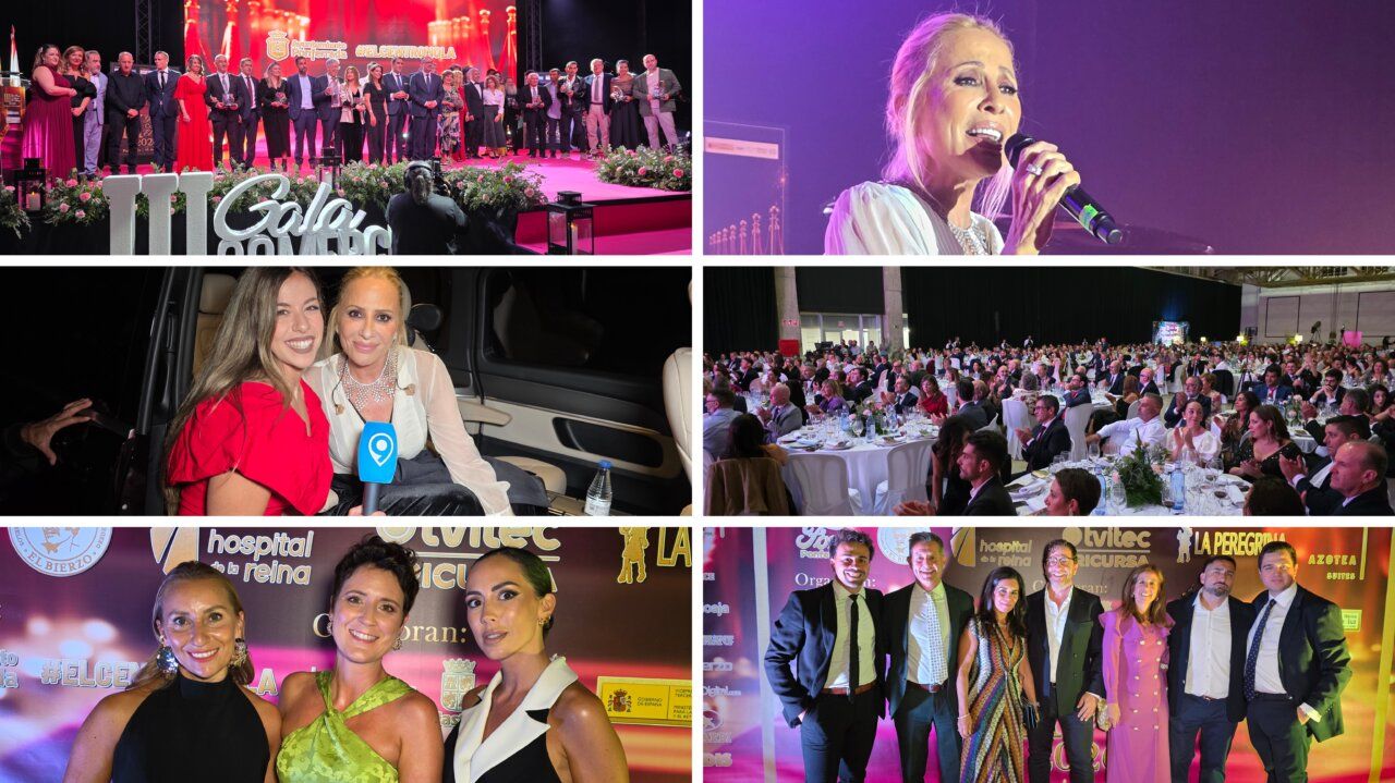 Marta Sánchez cantando en la III Gala del Comercio de Ponferrada