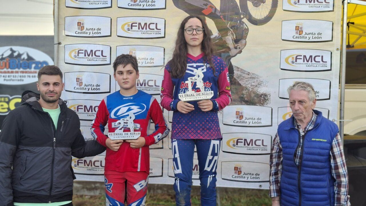 Ganadores del VI Trial de Niñ@s en Camponaraya con trofeos