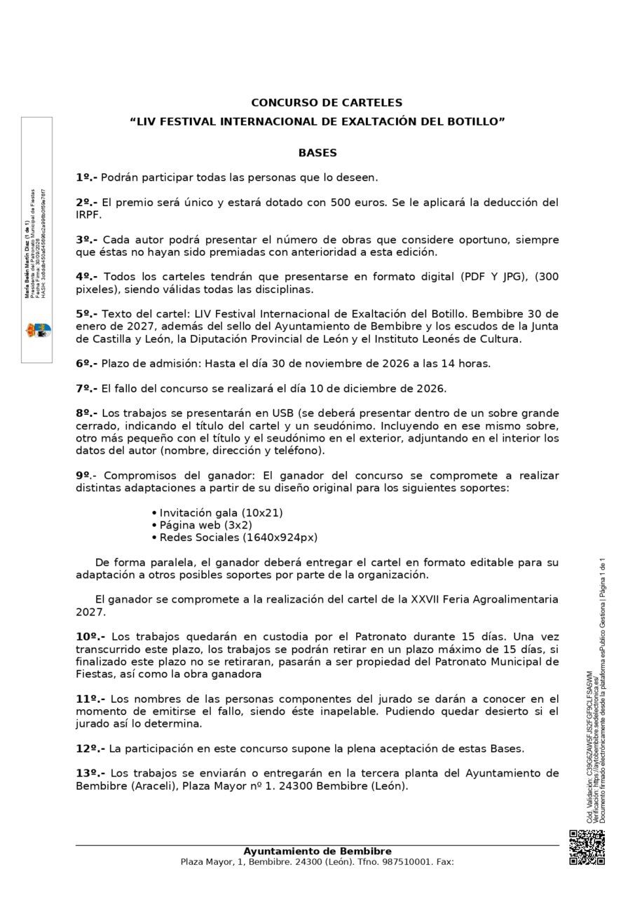 Bases del concurso de carteles del Festival Internacional de Botillo 2027