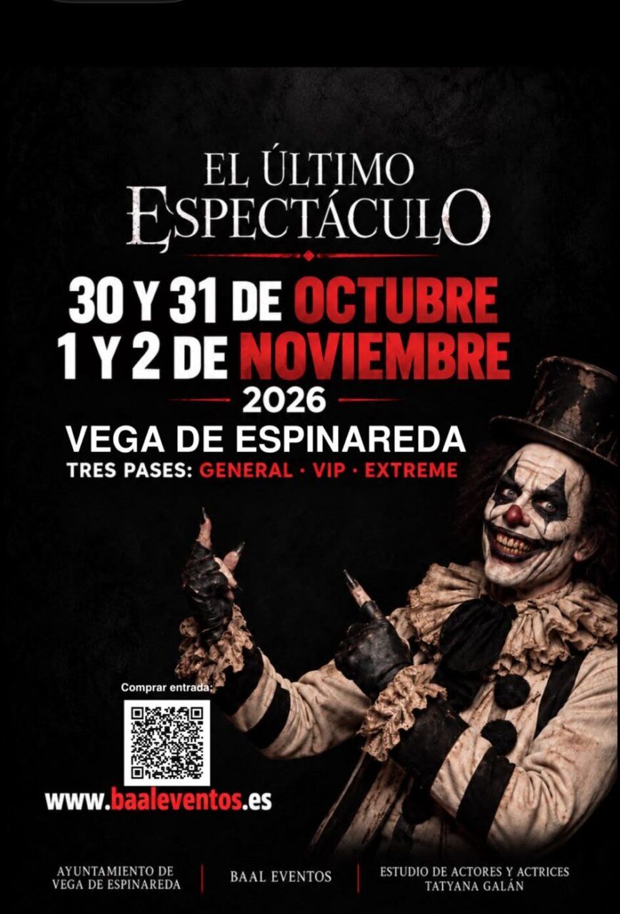 Cartel de El último espectáculo con una figura de payaso y fechas de octubre y noviembre de 2026