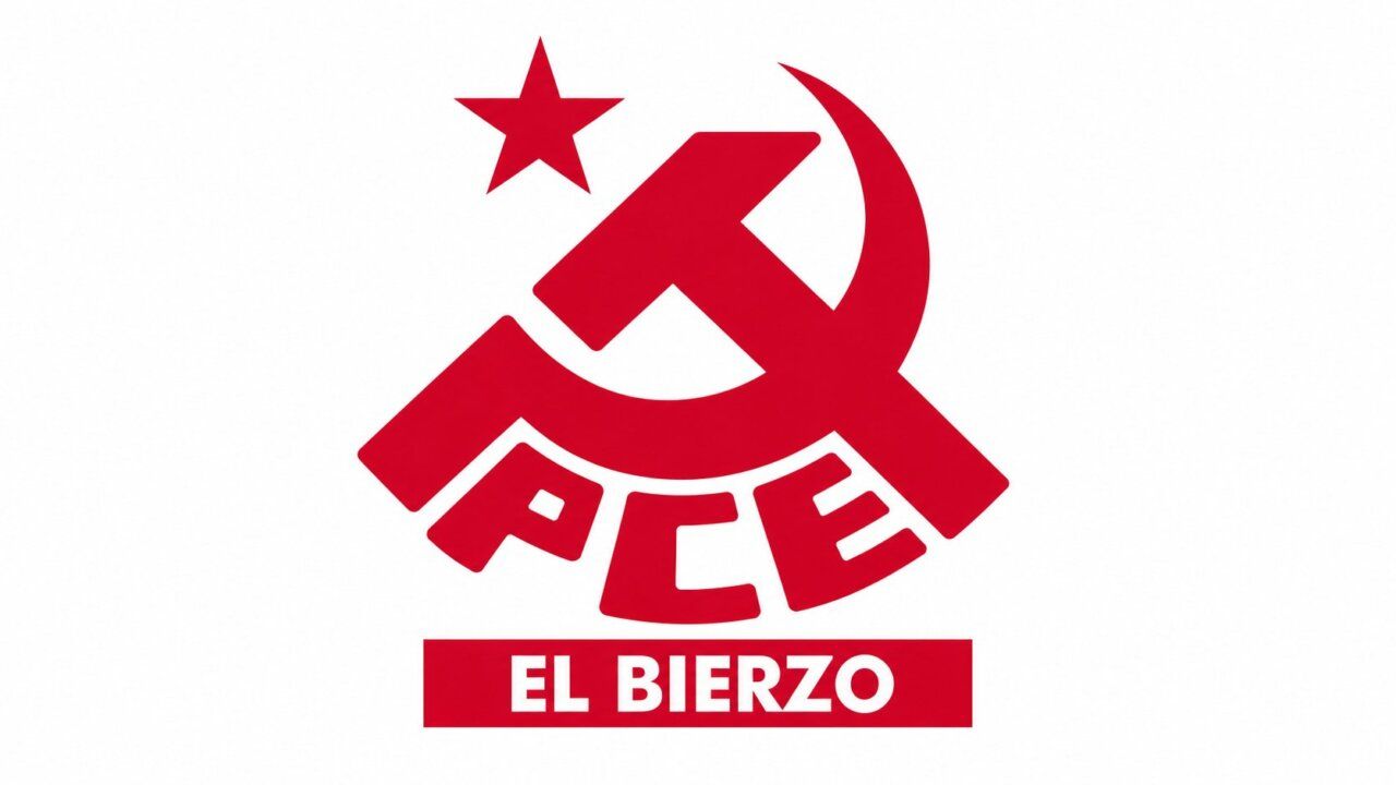 Emblema del Partido Comunista de España en El Bierzo con estrella y martillo