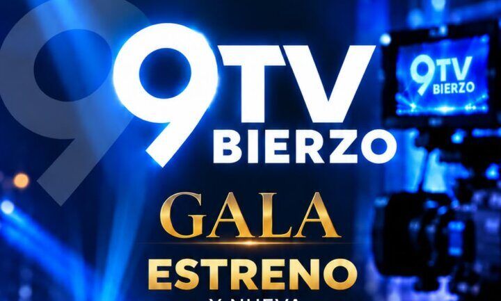 Cartel azul de invitación a la gala de La 9 TV Bierzo, el 5 de noviembre