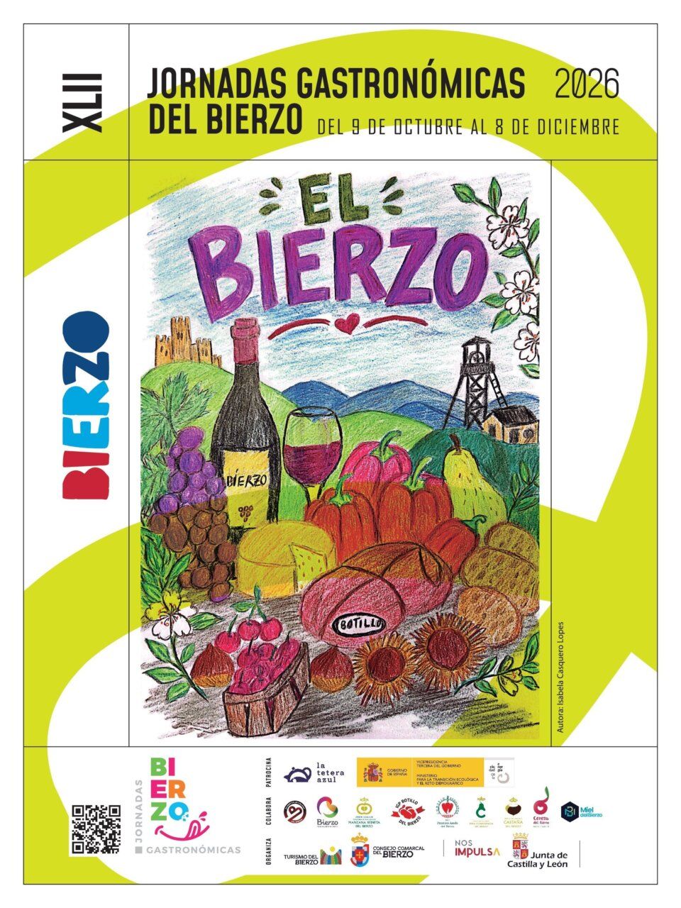 Cartel de las Jornadas Gastronómicas del Bierzo 2026 con ilustraciones de productos locales.
