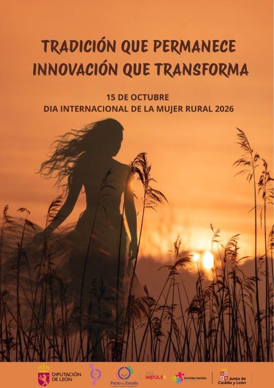 Silhouette de mujer en un campo durante el atardecer en el Día Internacional de la Mujer Rural.