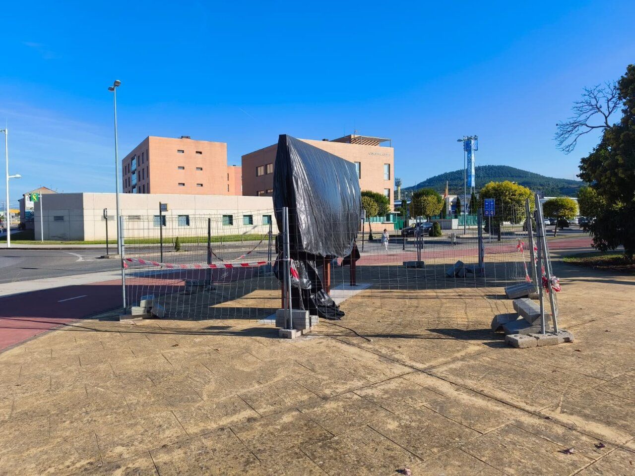 Mural del Mundial de Ciclismo cubierto en Ponferrada