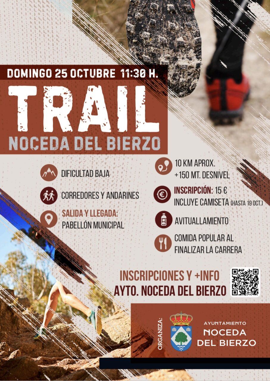 Cartel del Trail de Noceda del Bierzo con detalles del evento