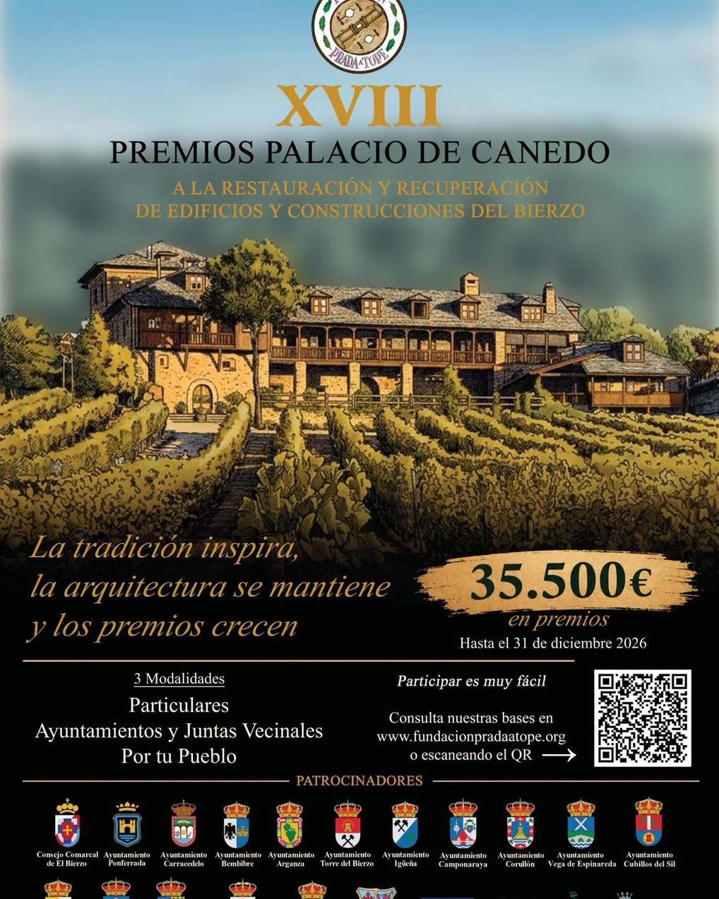 Cartel de los XVIII Premios Palacio de Canedo en el Bierzo